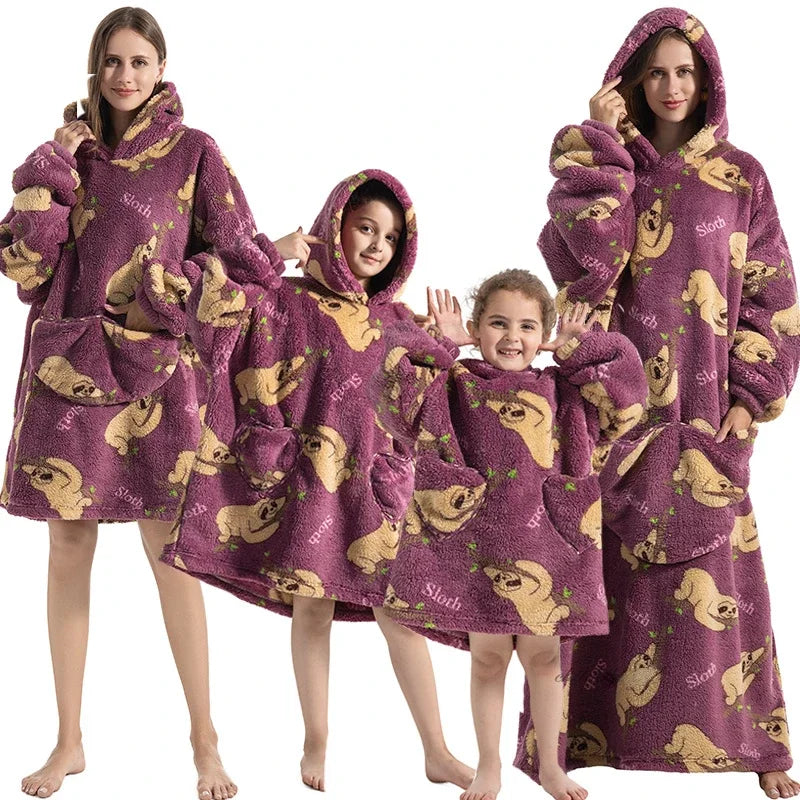 Cozy Critter Family Blanket Hoodie