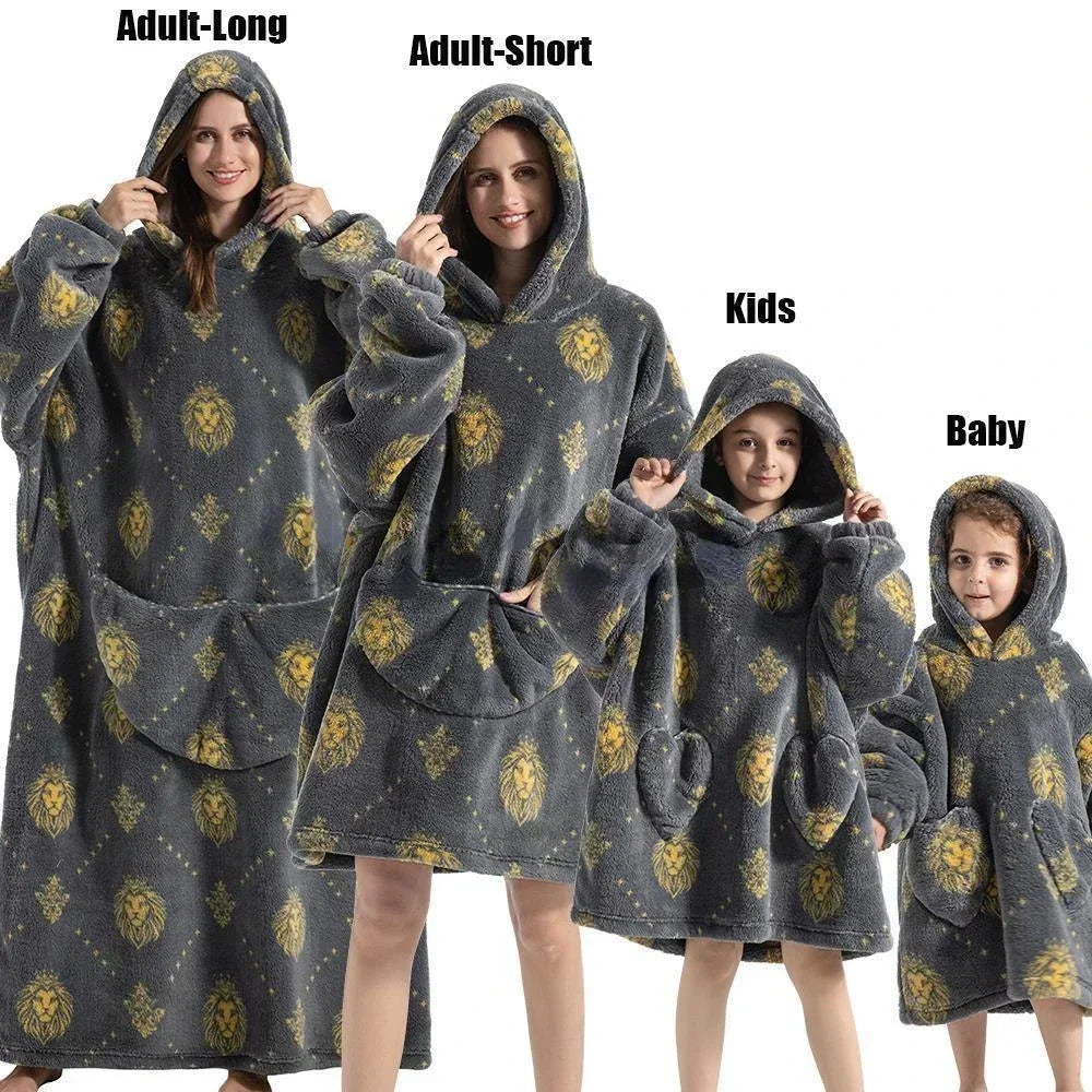 Cozy Critter Family Blanket Hoodie