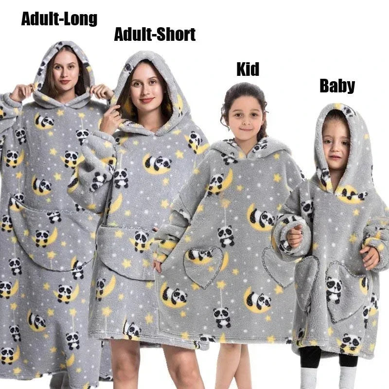 Cozy Critter Family Blanket Hoodie