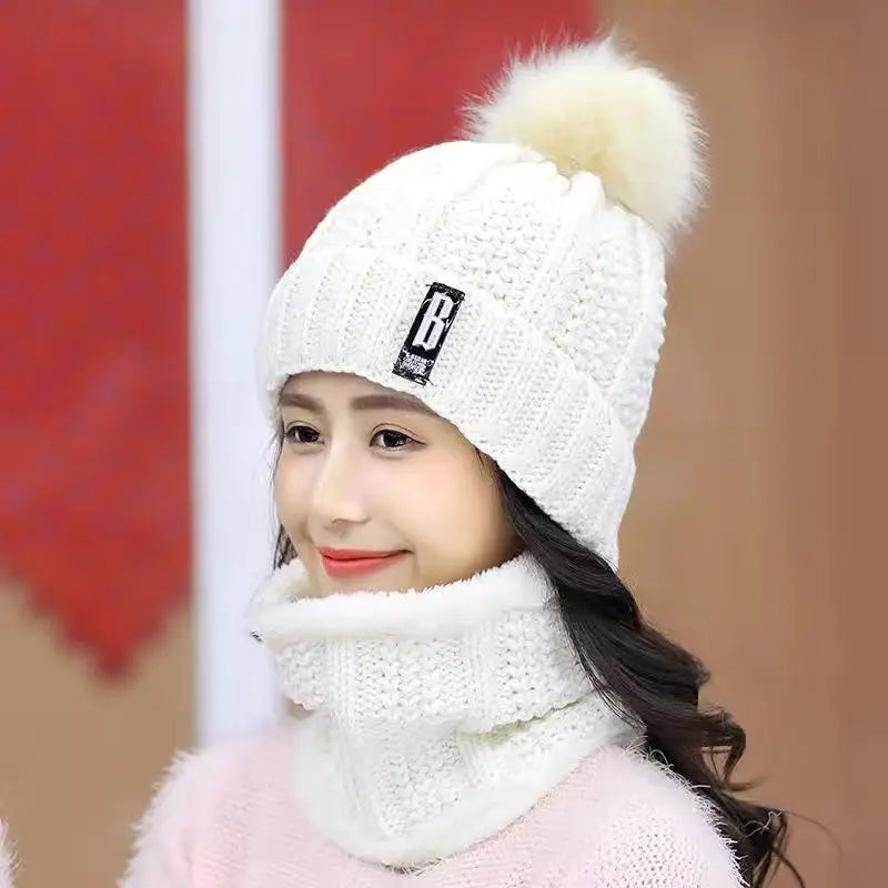 Cozy Pom-Pom Ski Hat Set