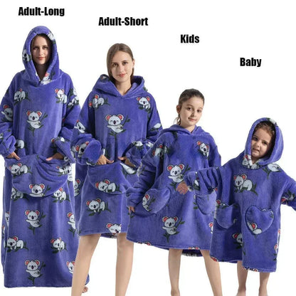 Cozy Critter Family Blanket Hoodie