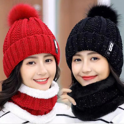 Cozy Pom-Pom Ski Hat Set