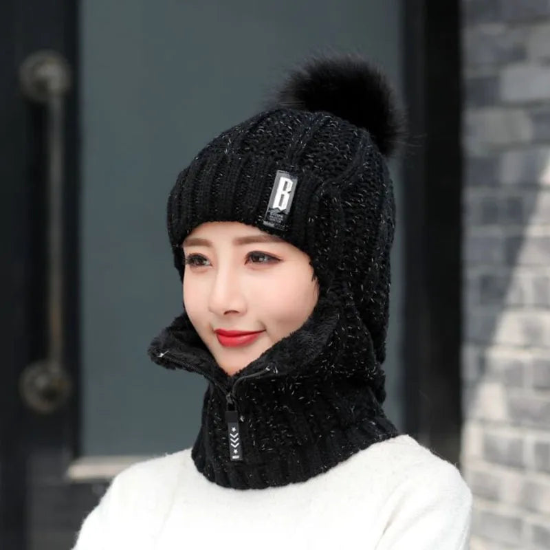 Cozy Pom-Pom Ski Hat Set