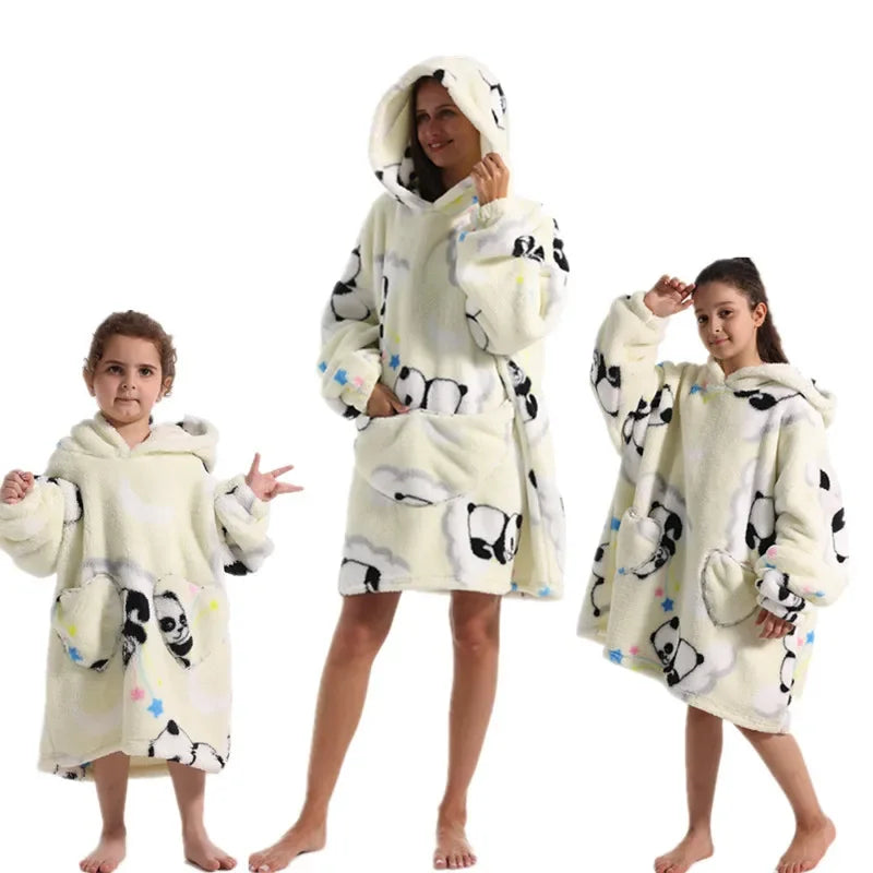 Cozy Critter Family Blanket Hoodie