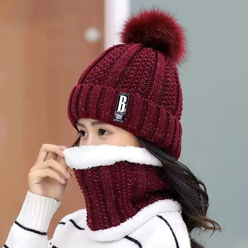 Cozy Pom-Pom Ski Hat Set