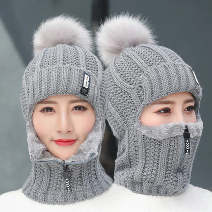 Cozy Pom-Pom Ski Hat Set