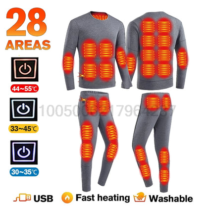 CozyWarm USB Heated Underwear Set