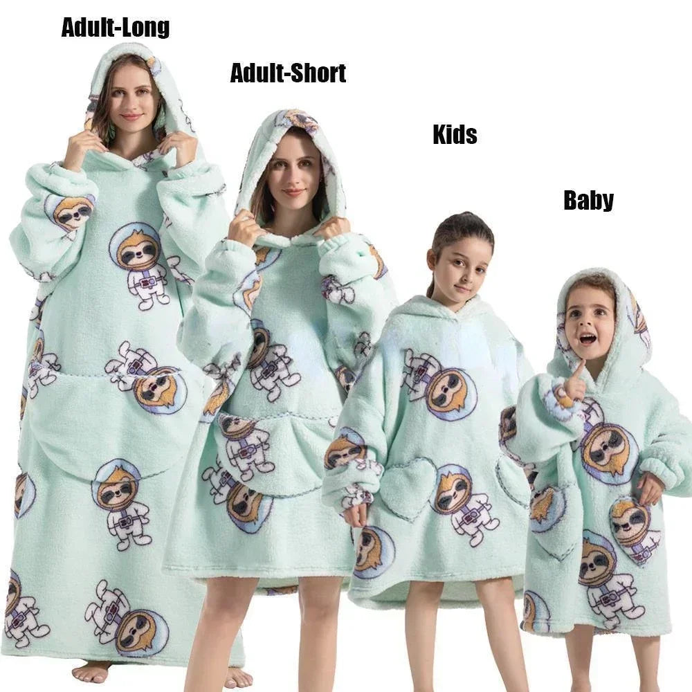 Cozy Critter Family Blanket Hoodie